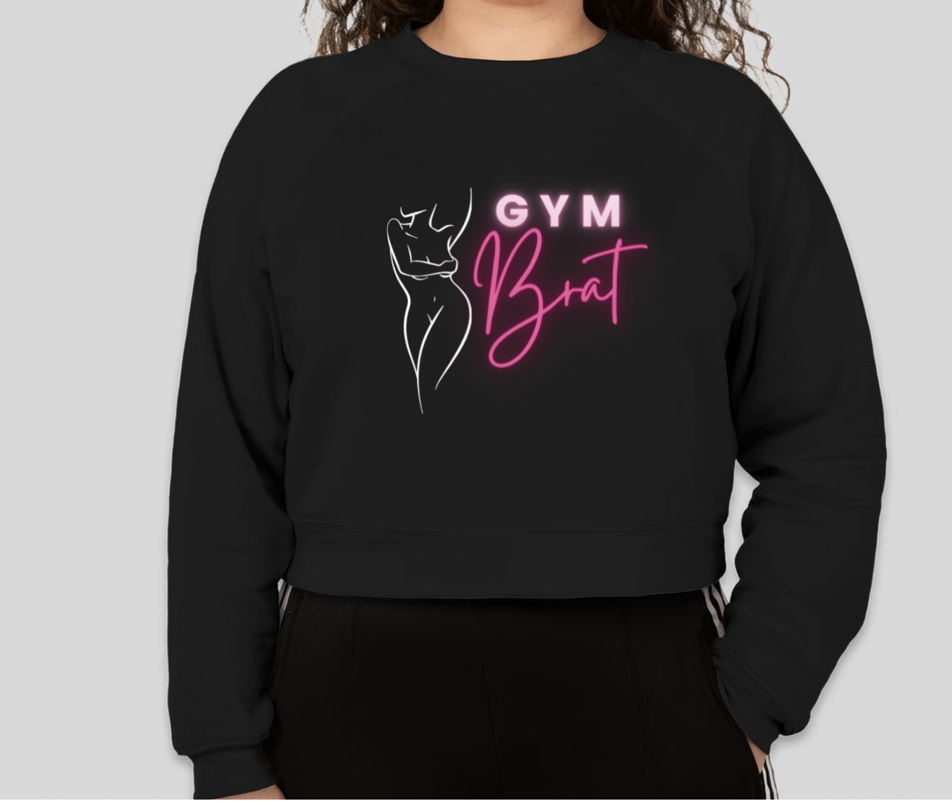 Cropped Gym Brat Crew neck Sweatshirt