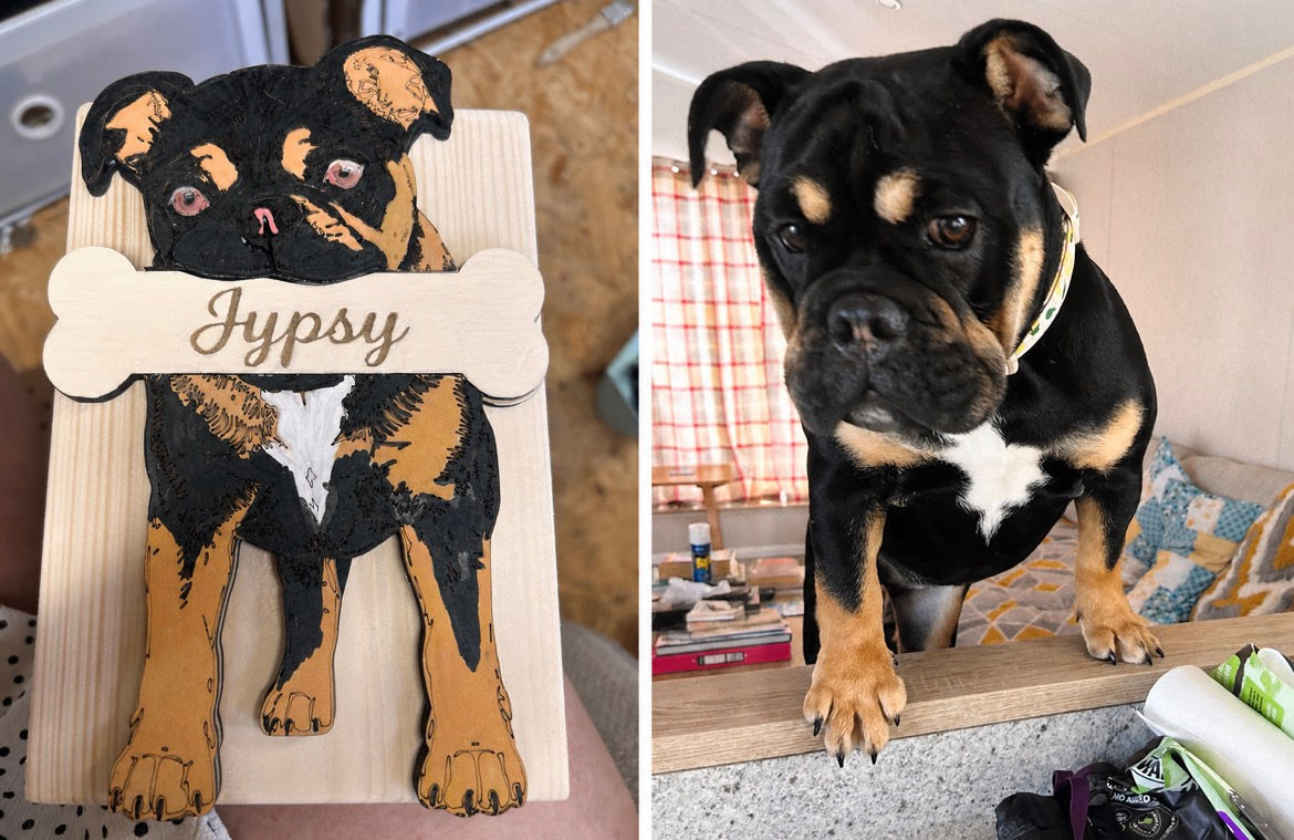 Personalised Wooden Wall Hook | Custom Dog Name Plaque, Lead Holder, key press