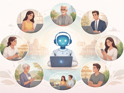 an image of an AI powered interviewer conducting multiple interviews.