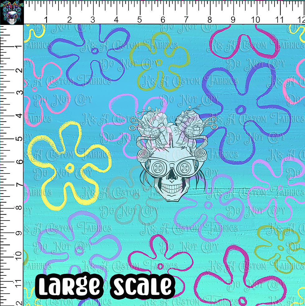 Thumbnail: Square Sponge Blue Flowers Coord