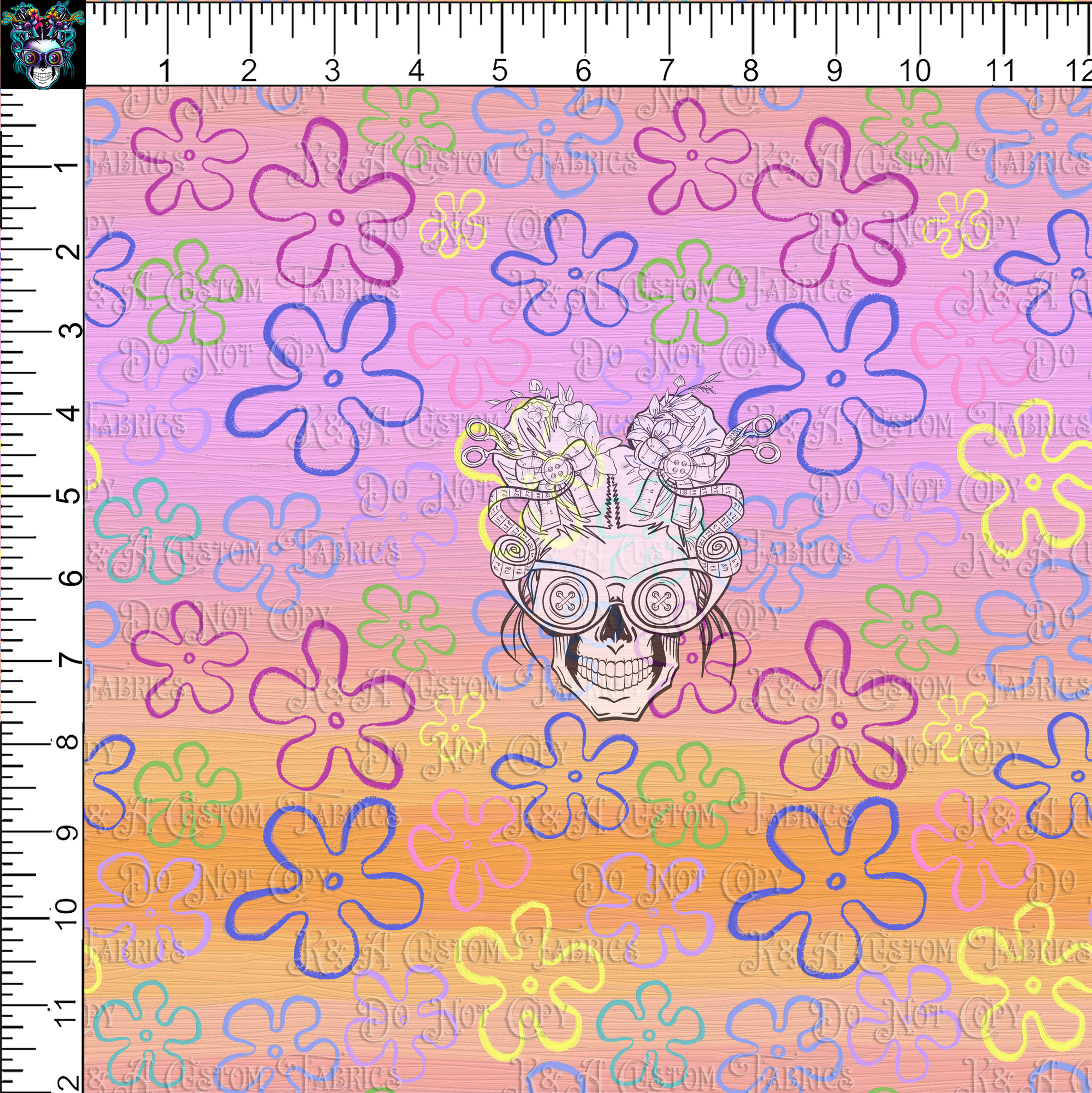 Square Sponge Pink Flowers Coord