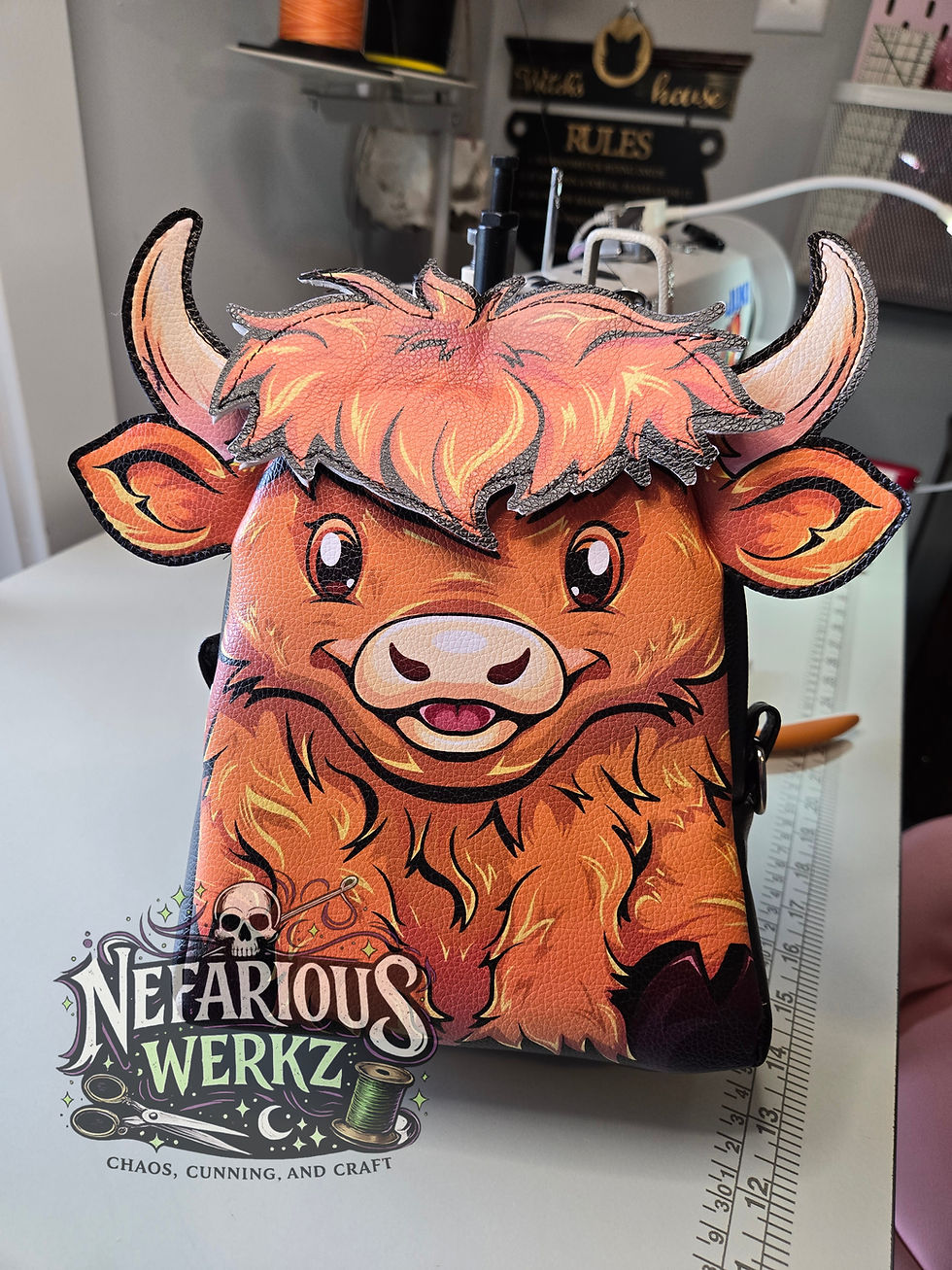 Thumbnail: Hyland Cow Becca Sew Along (Becca Mini Backpack)