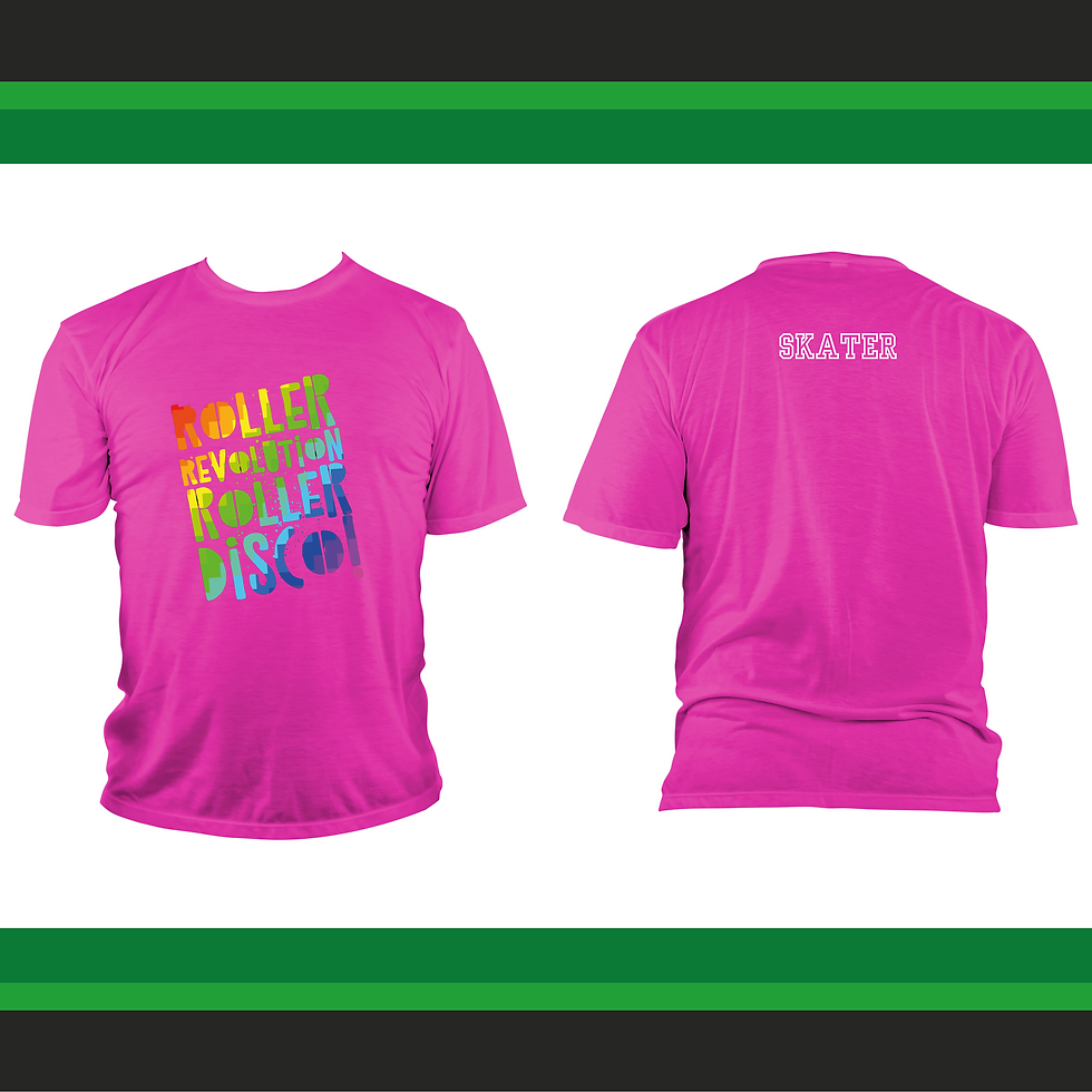 Thumbnail: Roller Revolution Rainbow Text Tee - White