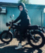 Arta 1st day on her motorcycle