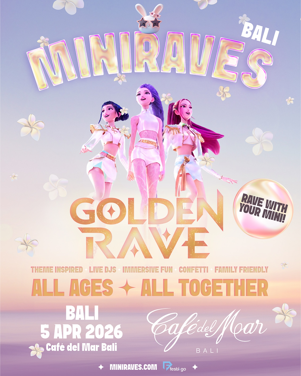 Miniraves Golden Rave event artwork
