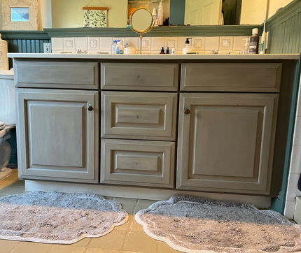 Before image of bathroom vanity. 