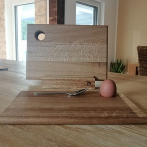 Holz Frühstücksbrettchen mit Eierhalter