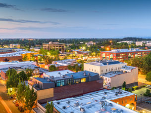 Downtown Salem Oregon skyline in the Willamette Valley showcasing local business district and marketing hub