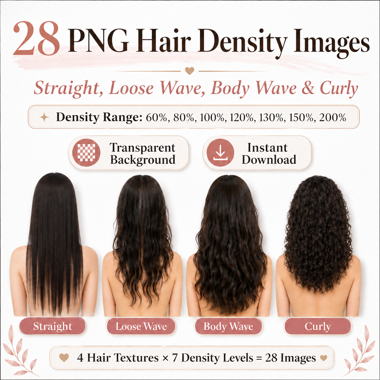 28 PNG Hair Density Images for Immediate Download