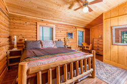 King bedroom with workspace