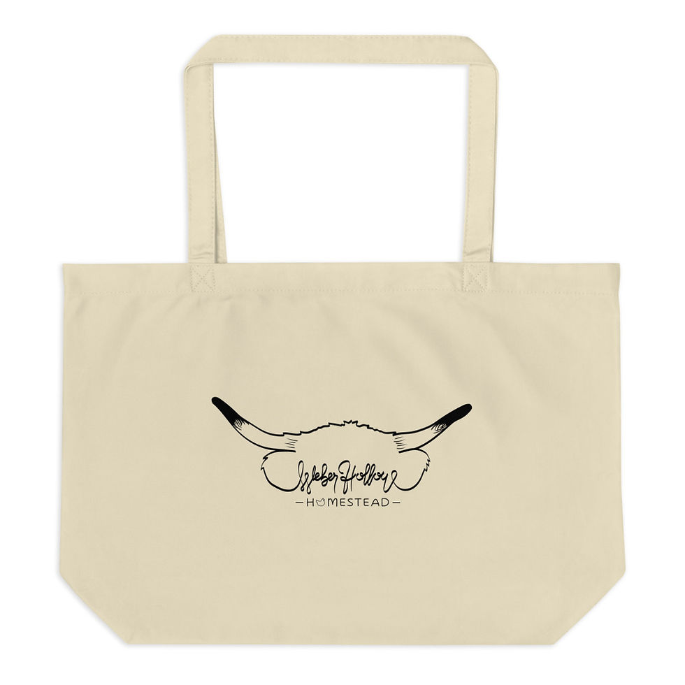 Thumbnail: #HomeIsWhereYouHomesteead - Large organic tote bag