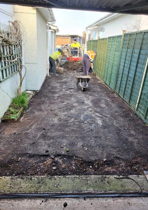 Construction in outdoor space of a house