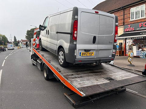 Van being Transported