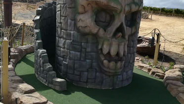 Skull castle themed golf course