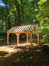 Timber gable roofed gazebo