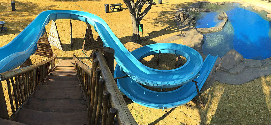 Winding water park slide