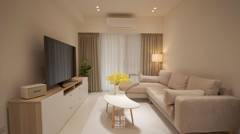 奶油色客廳設計