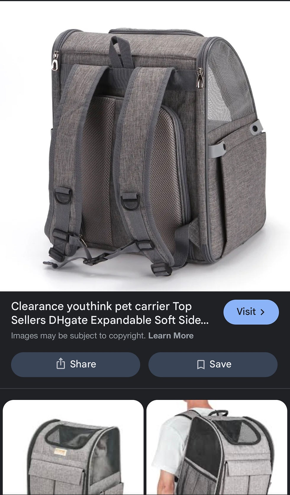 Thumbnail: Pet Rollin Carrier , Dog BackPack with wheels 