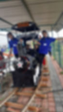 Children riding the Vedanya Express toy train.