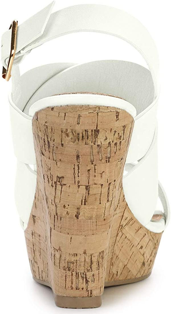 Thumbnail: Allegra K Women's Wood Wedges Platform Wedge Sandals