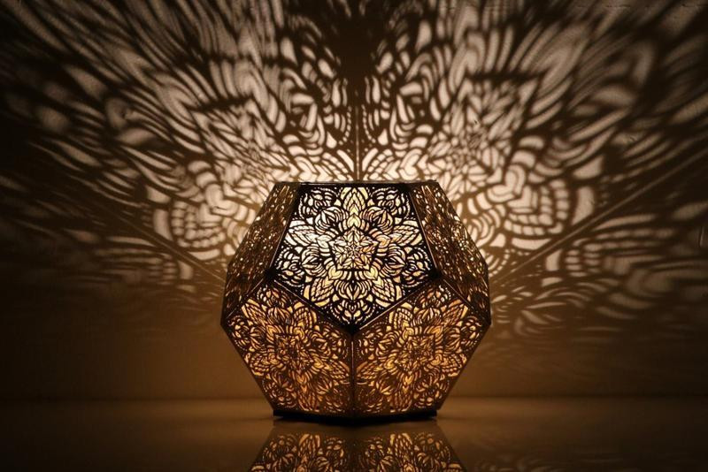 Dillon Forte Dodecahedron Gold Table Light