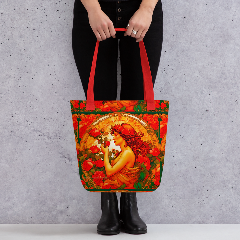 Thumbnail: Stop&Smell the Roses ALL OVER PRINT TOTEBAG