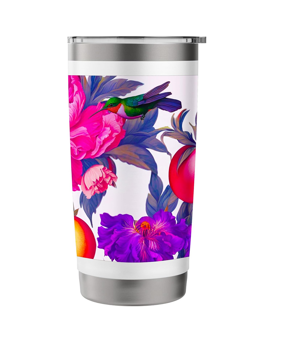 Thumbnail: Vintage Hummingbird Flowers Tumbler