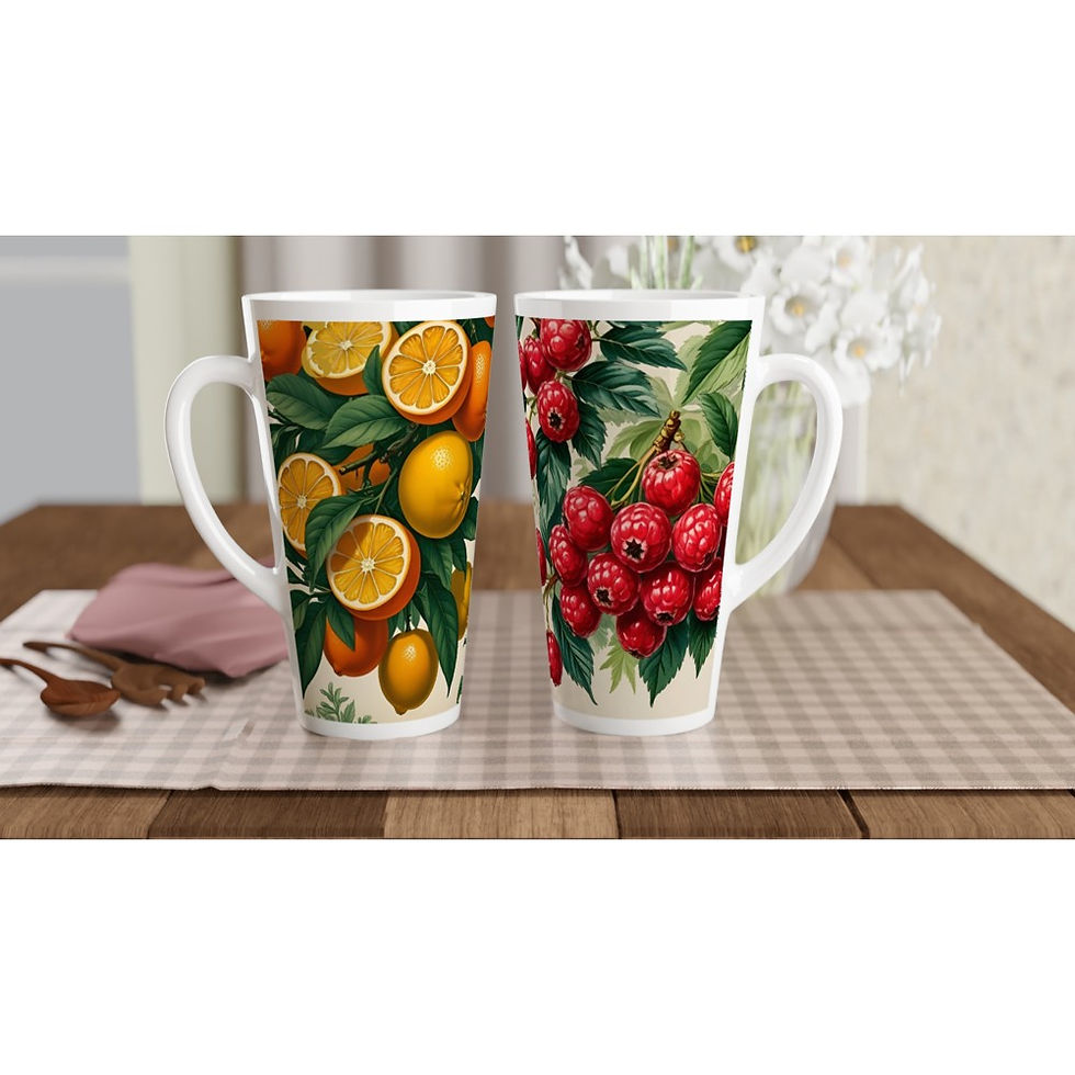 Thumbnail: Citrus & Berries White Latte 17oz Ceramic Mug