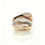 Thumbnail: Tri-Color Diamond Stack Ring in 18K Gold