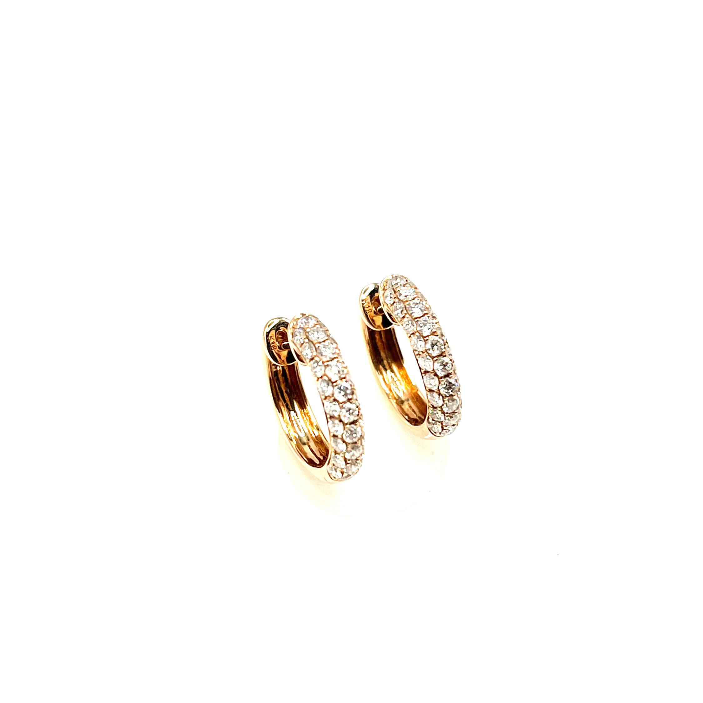 Cluster Diamond Hoop Earrings in 18K Rose Gold