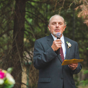 Tim speaking at Barry's wedding