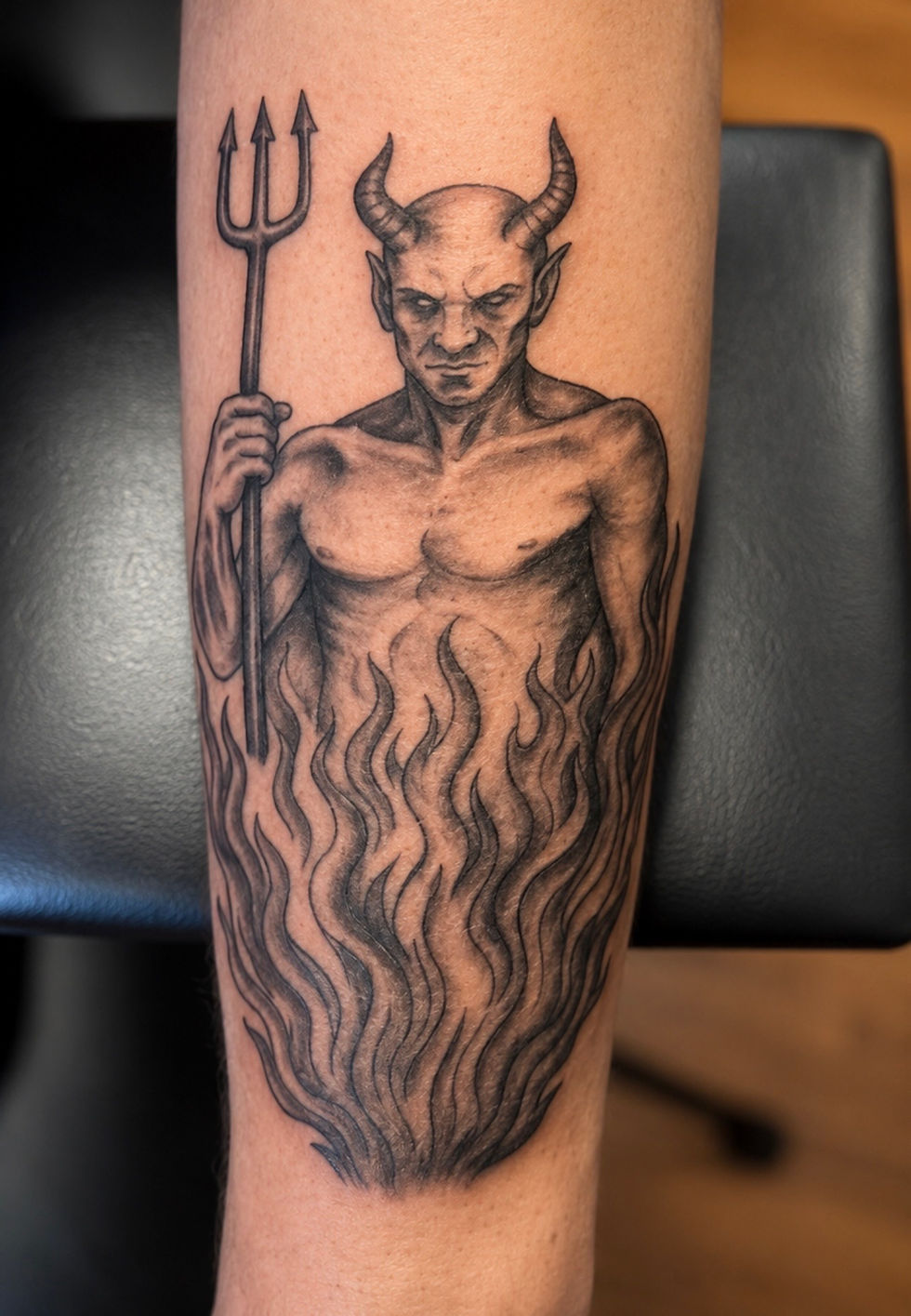 devil tattoo hell fire ink bunker