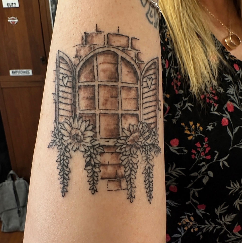 window and flowers tatoo ink bunker alec DT