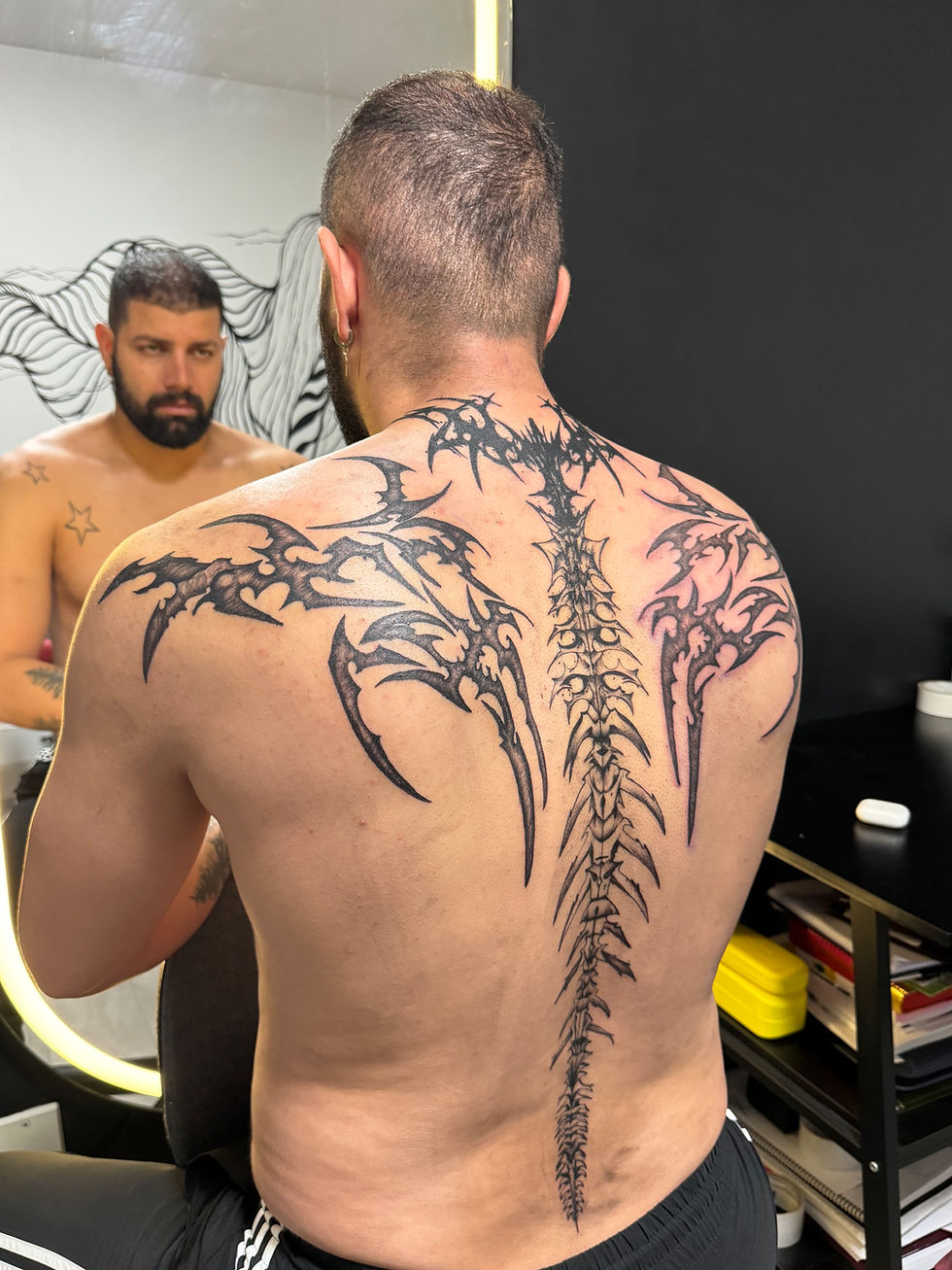 back tattoo spine maple ridge ink bunker raha