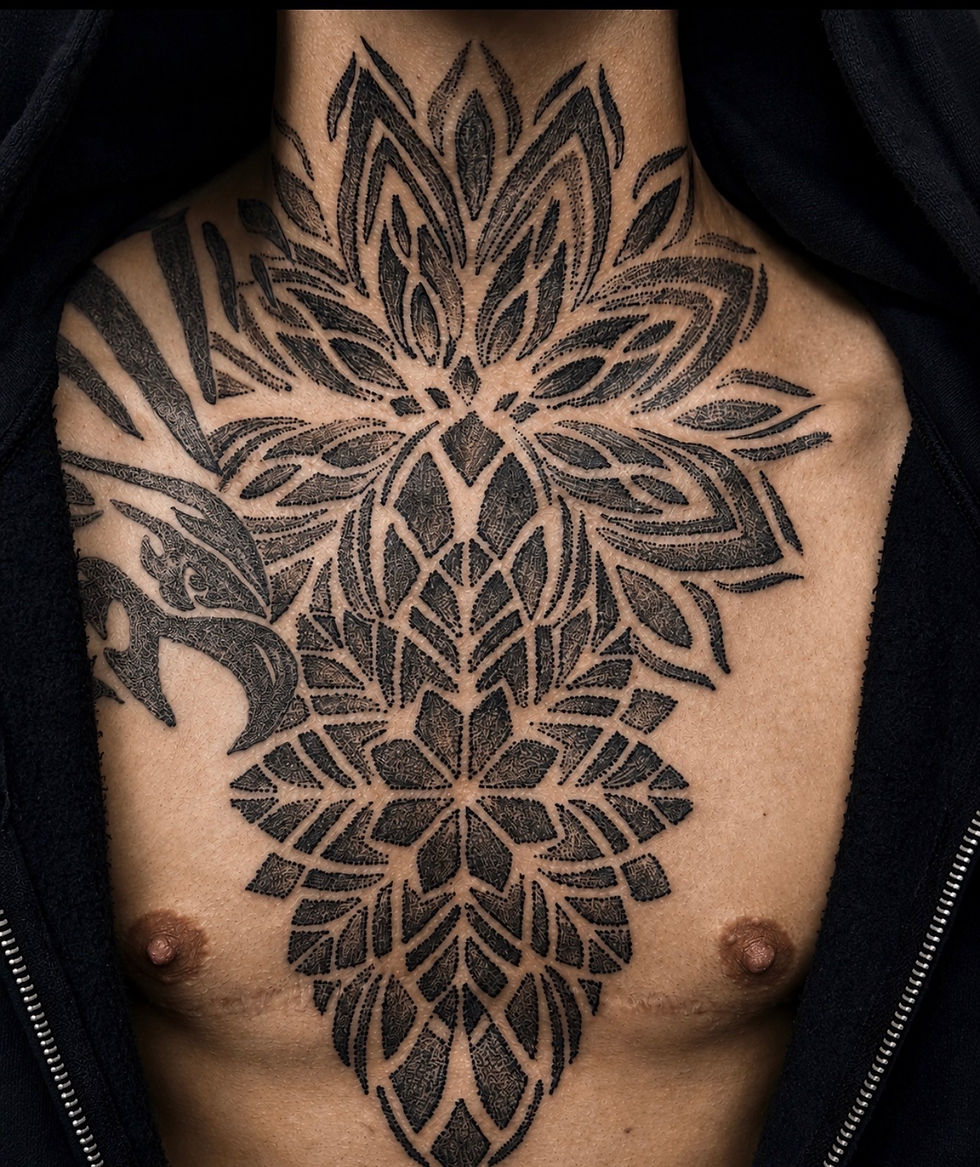 chest tattoo ink bunker Alex DT