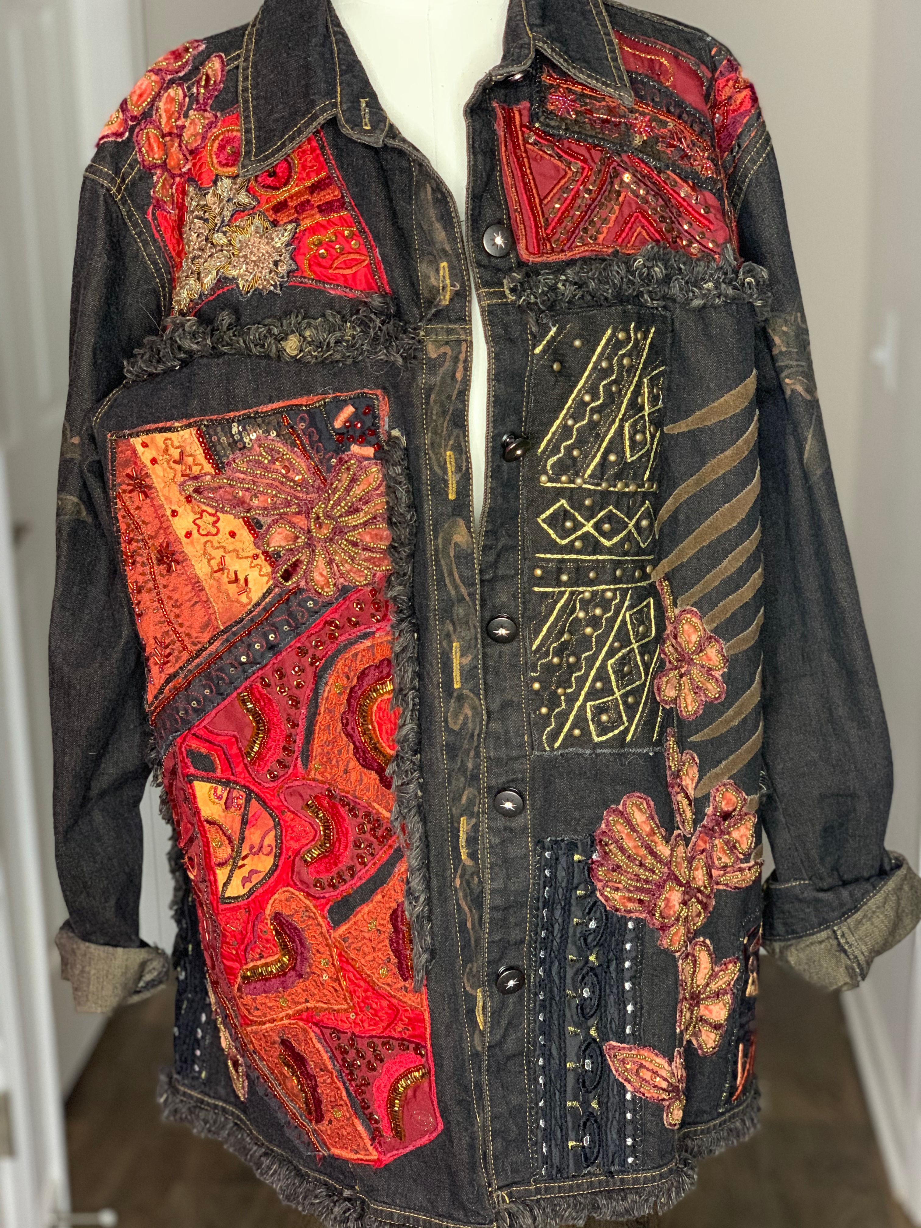 "Artistic" Black Denim Jacket