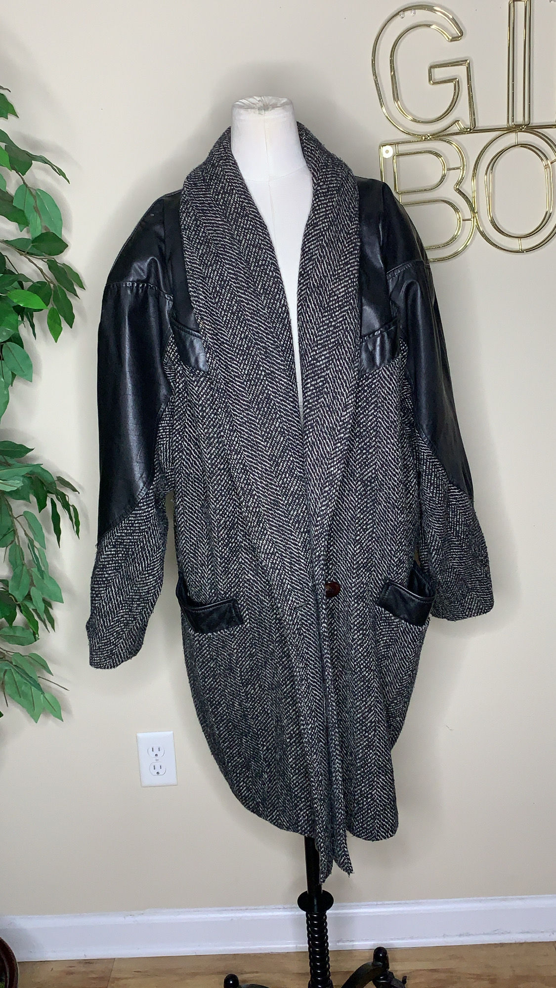 "Randy" Leather Trim Coat