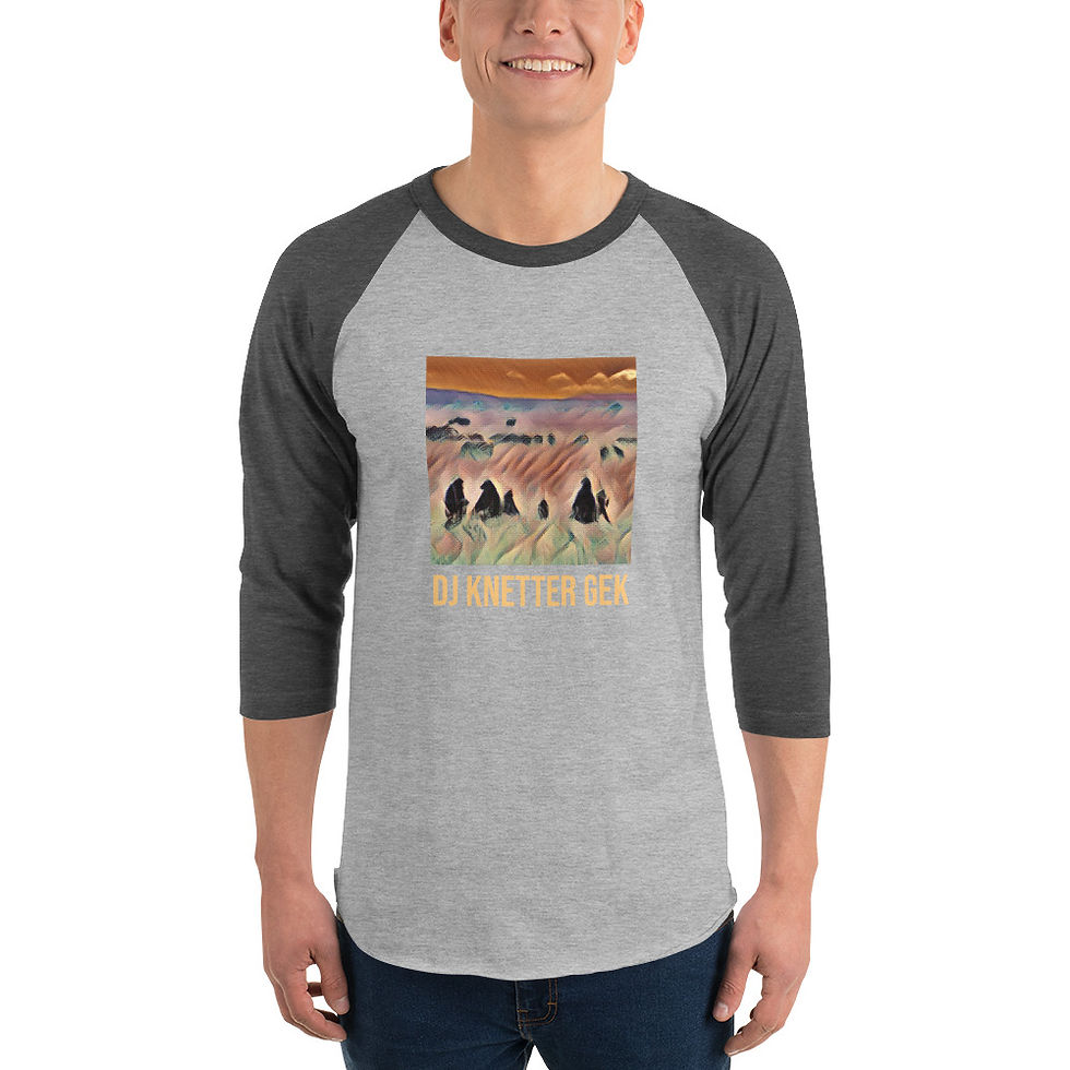 Thumbnail: DJ Knetter Gek Selim Artwork 3/4 Sleeve Raglan Shirt (With Name)