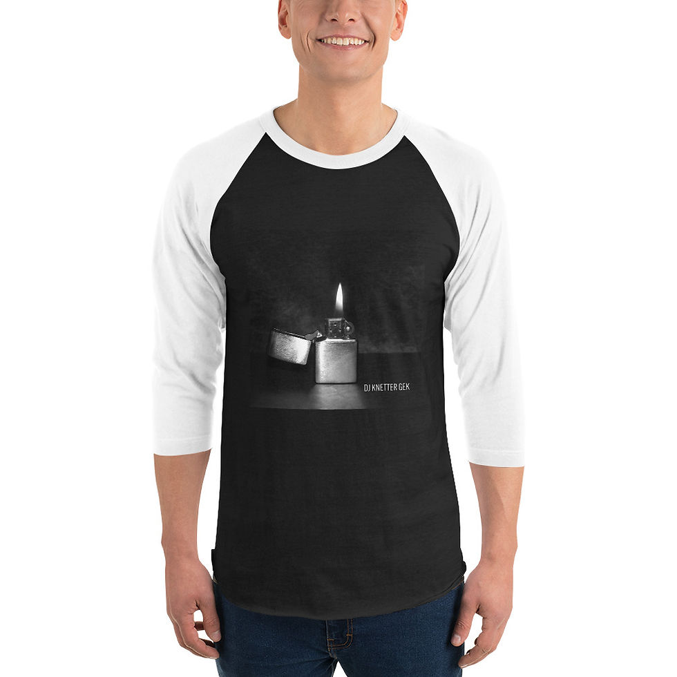 Thumbnail: DJ Knetter Gek Logo 3/4 sleeve Unisex raglan shirt