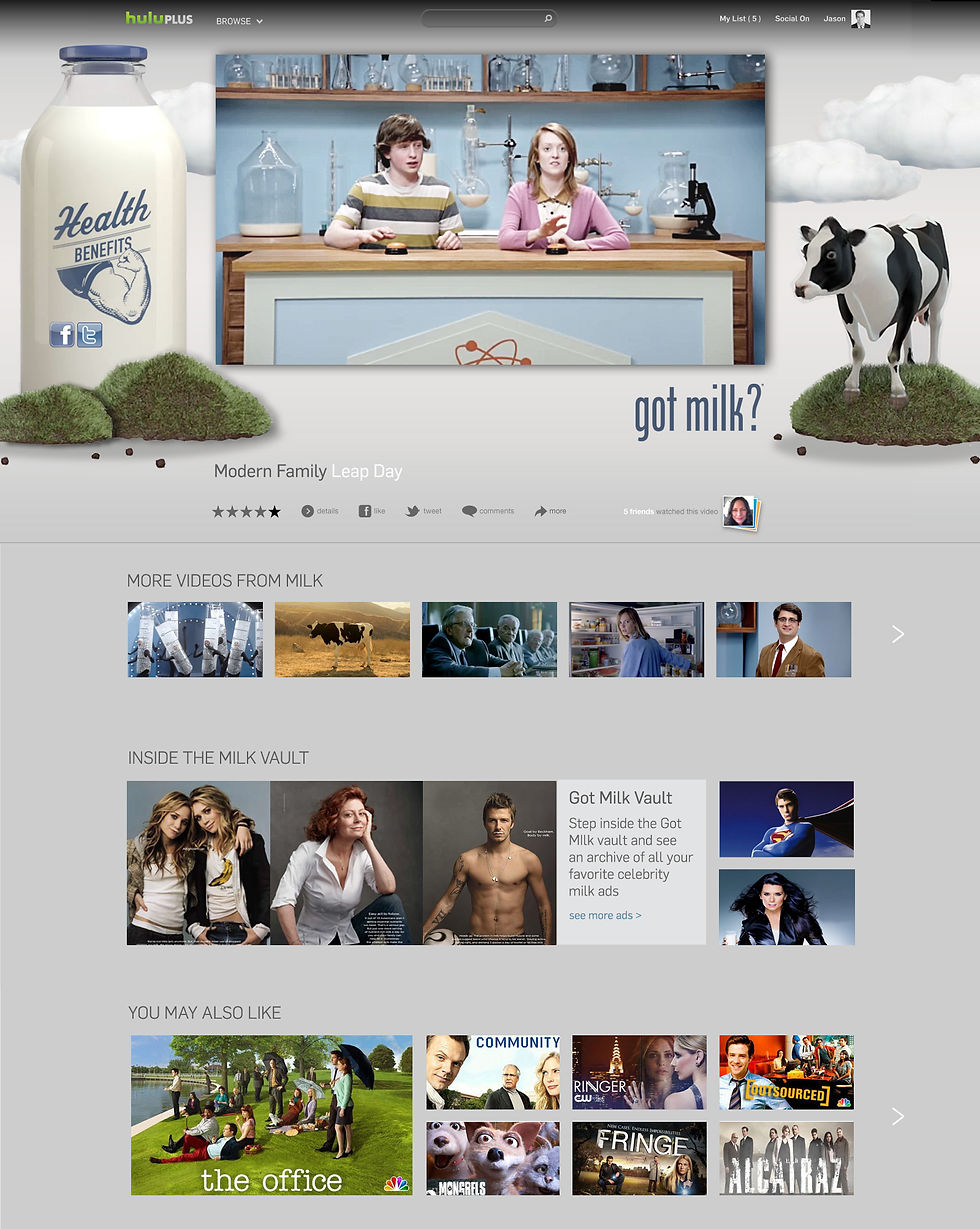 Hulu - Got Milk Branded Canvas Page