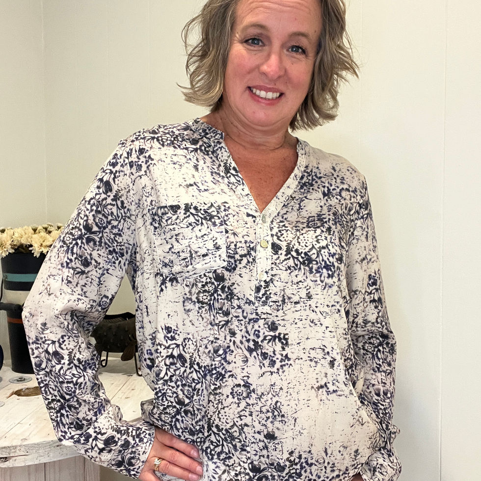 Charlie B printed blouse C4713-634A