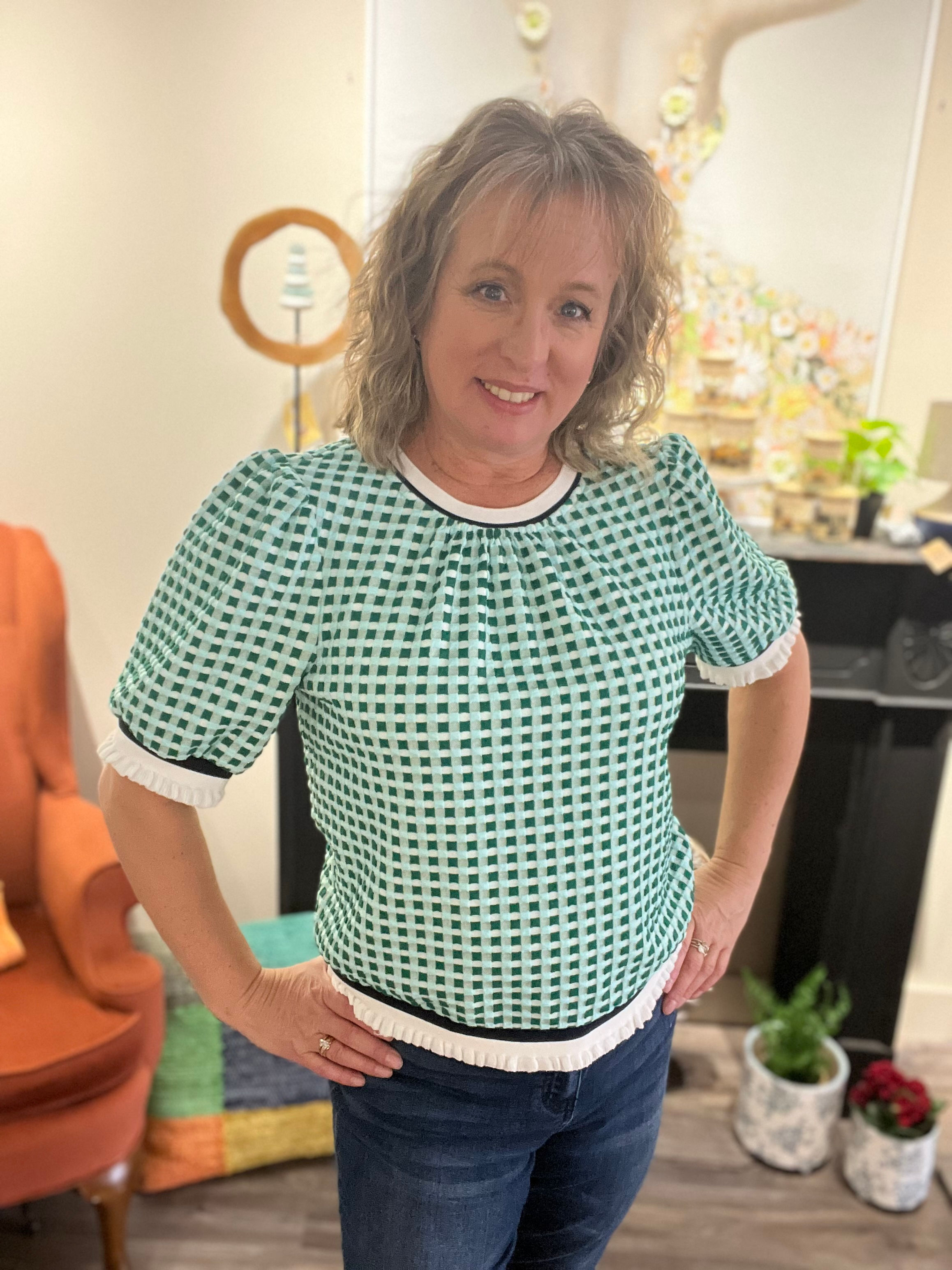 Minty Ruffles Top