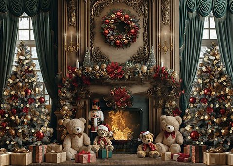 A Classic Christmas Holiday Photo Backdrop