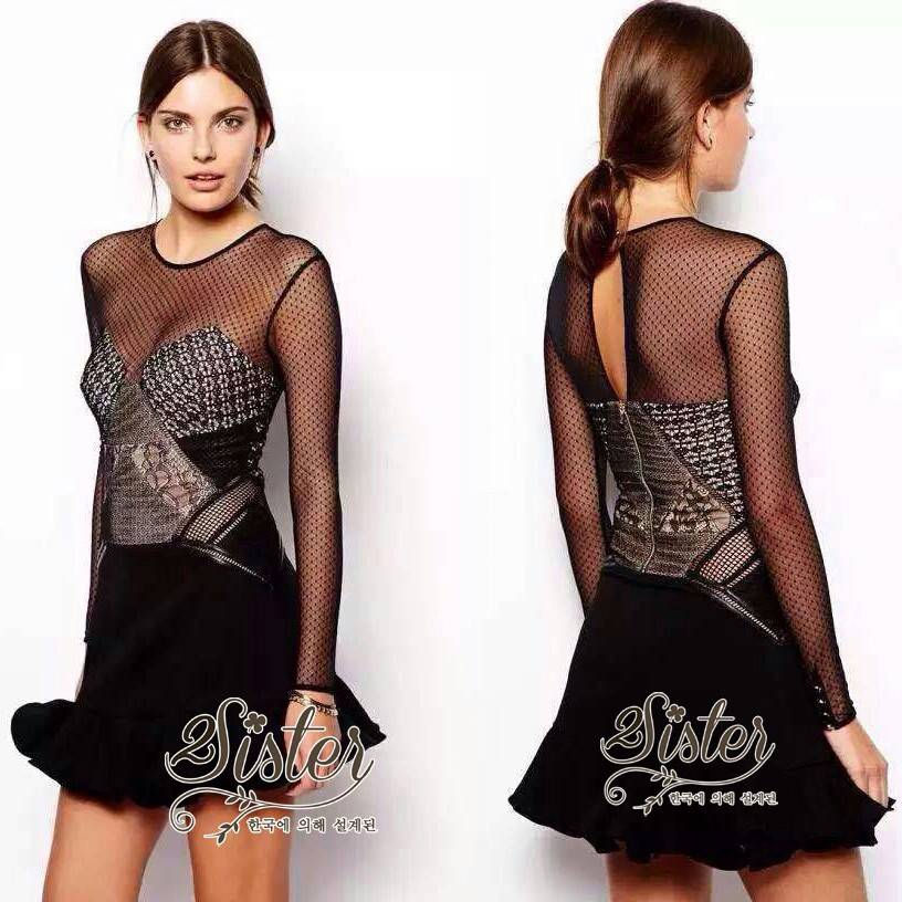 Thumbnail: Black Premium Lace Dress