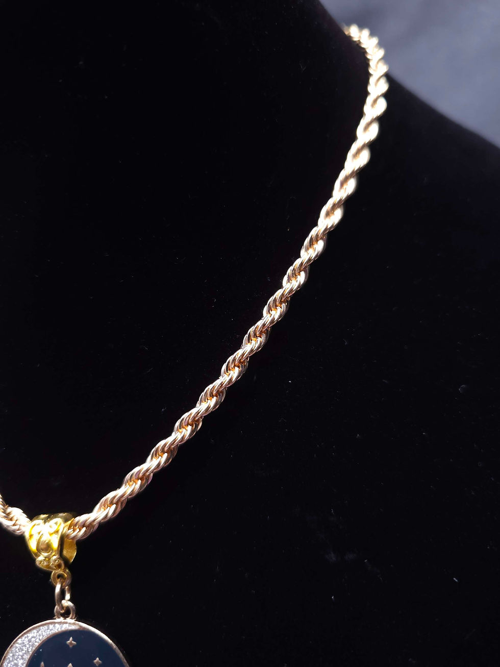Thumbnail: Night Scene Pendant Gold Chain Necklace