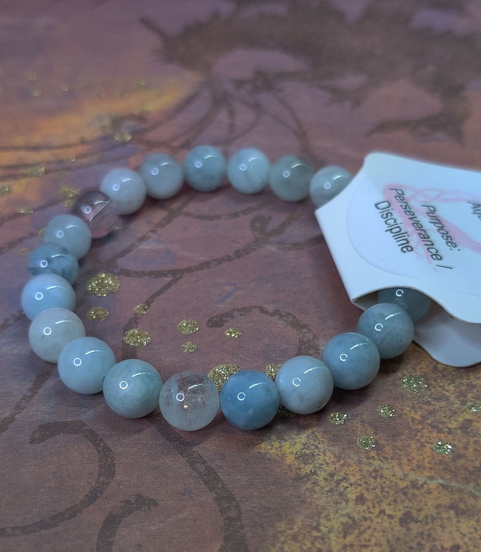 Миниатюра: Aquamarine Genuine Gemstone Stretch Bracelet