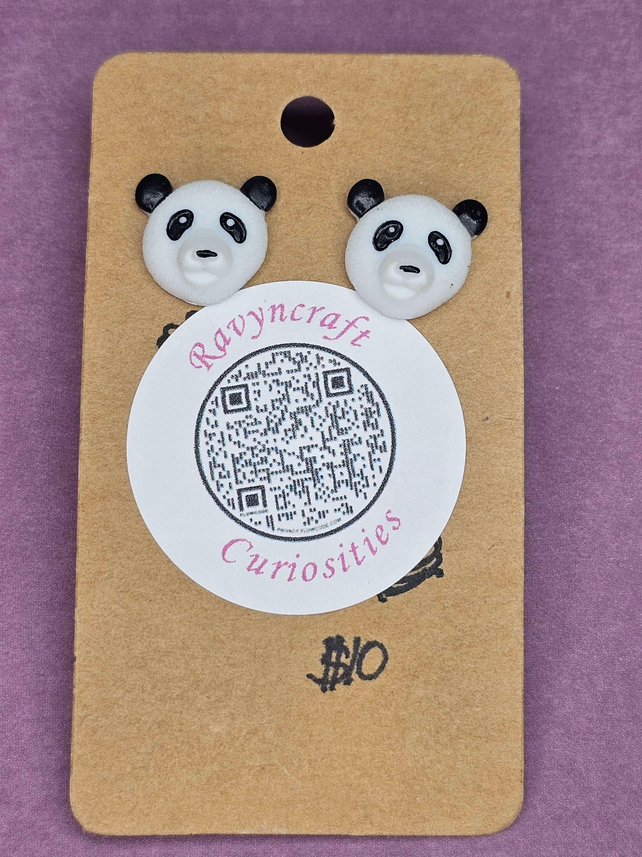 Panda Bear Stud Earrings