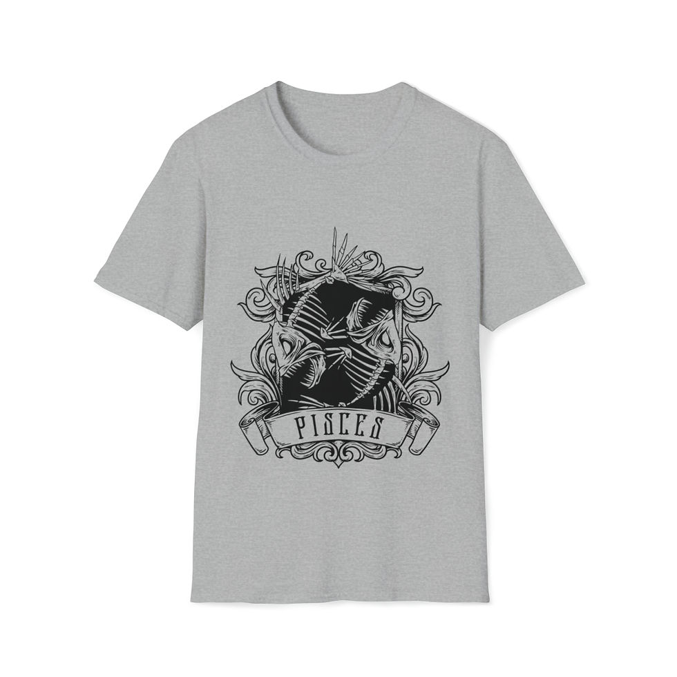 Miniatura: Pisces Skeletal Zodiac Unisex Tee