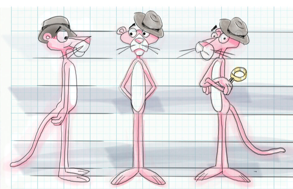 Pink Panther turnaround model sheet