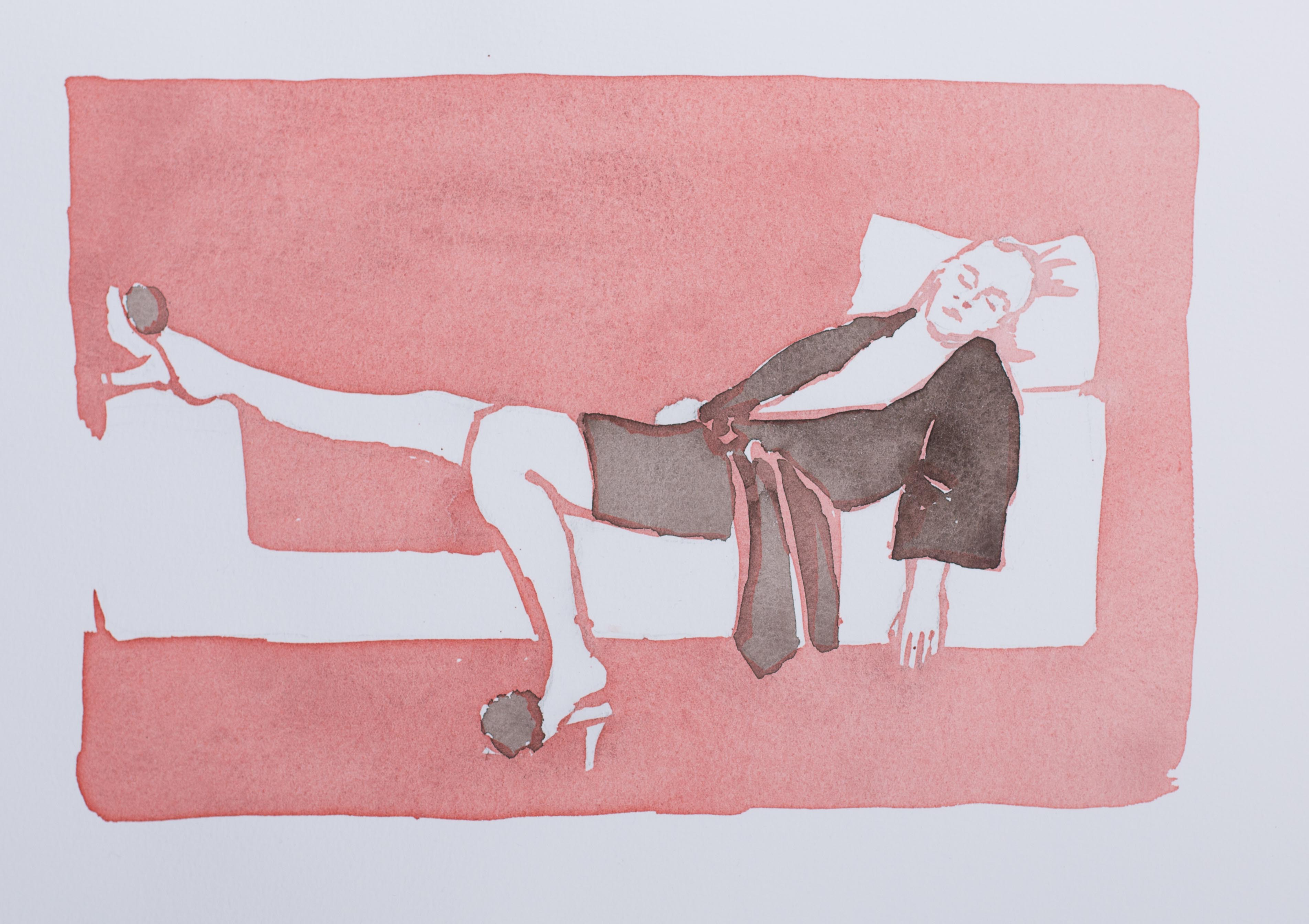 Resting in Red and Sepia